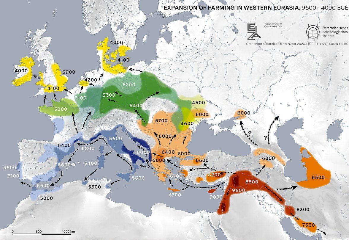 Expansion of farming in Western Eurasia